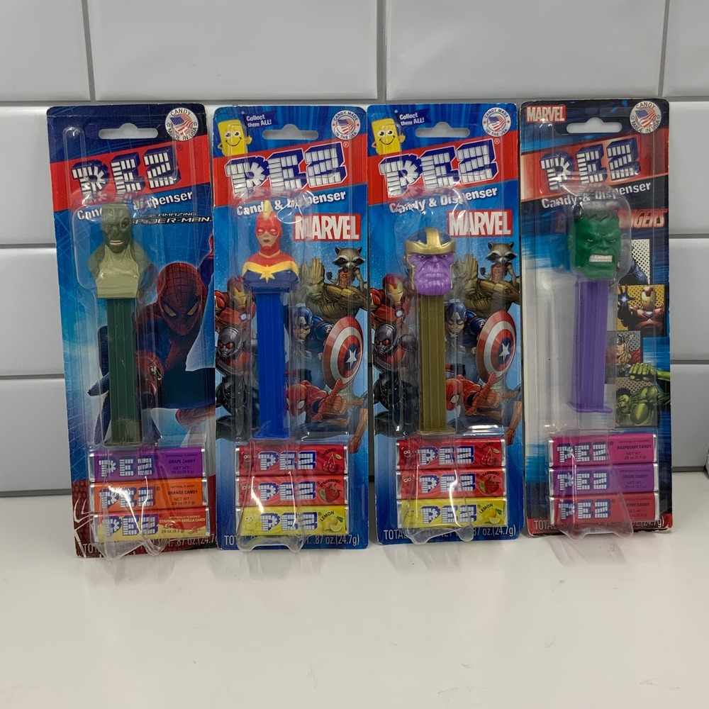 PEZ Marvel Avengers Spider Man Plastic 4 Piece Set New In Box